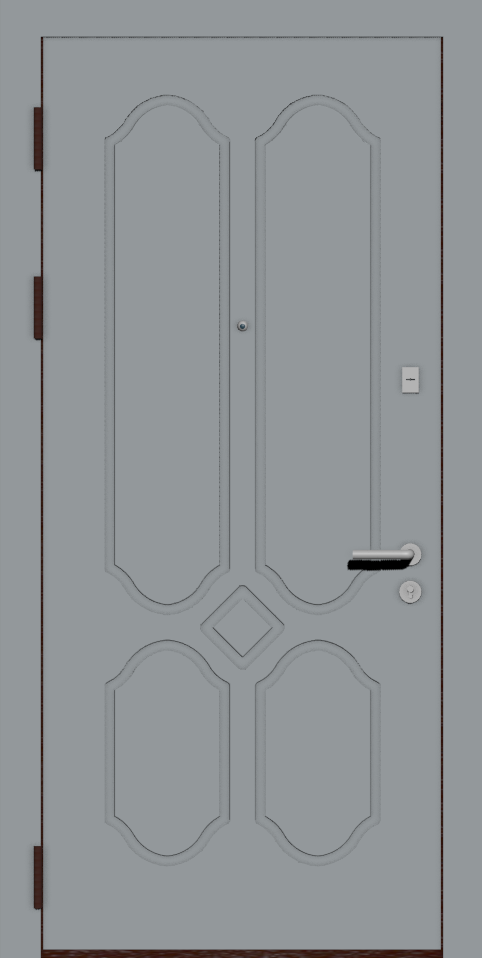 Металлическая входная дверь с отделкой эмаль серая 7040